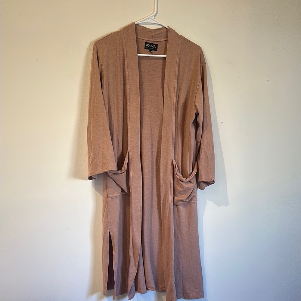 Back Beat Co Tan Cardigan Sweater with Shawl Collar